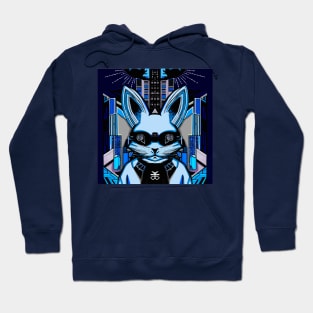 Cyberpunk rabbit retro anime style cute Hoodie